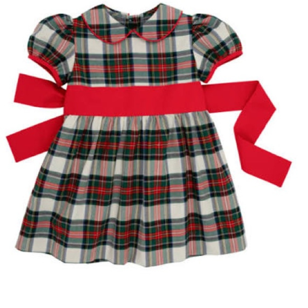 ✨BNWT!✨ Beaufort Bonnet Company Cindy Lou Sash Dress - Aiken Place Plaid 18-24